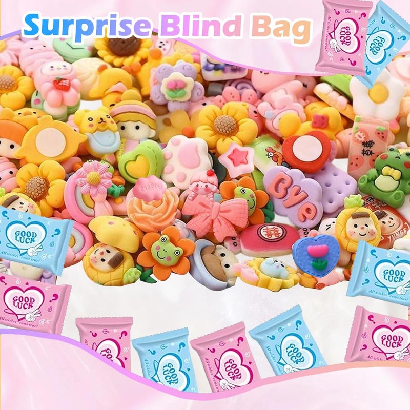 CIYOJA 50PCS Vibrant Cartoon Resin Blind Bags – Colorful Mini Charms for Crafts, DIY Phone Case Decoration, Cute Resin Figures & Creative Art Projects - Image 3